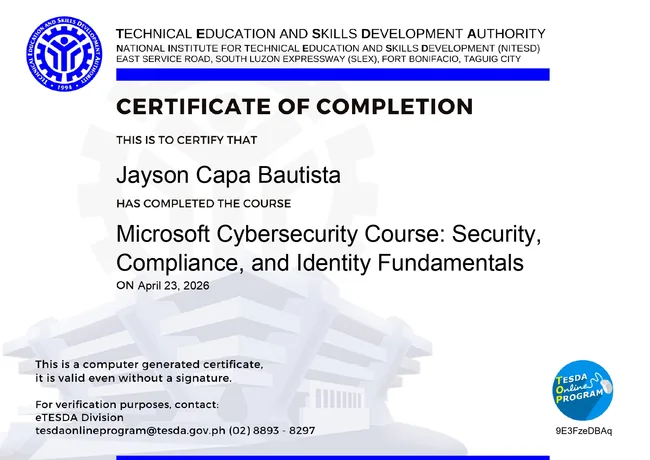 Original course completion for Security, Compliance, and Identity Fundamentals